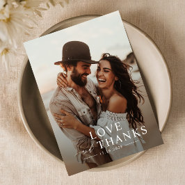 スクリプモダントシンプル結婚の写真 サンキューカード