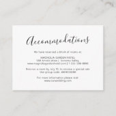 スクリプモダントシンプル結婚ホテルの宿泊 エンクロージャーカード (正面)