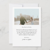 スクリプモダントシンプル2写真結婚の サンキューカード (裏面)