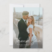 スクリプモダントシンプル2写真結婚の サンキューカード (正面)
