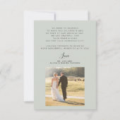 スクリプモダントシンプル2枚の写真は緑結婚の サンキューカード (裏面)