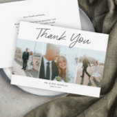 スクリプモダントシンプル3結婚写真 サンキューカード