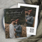 スクリプモダントシンプルQRコード写真結婚の 招待状
