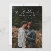 スクリプモダントシンプルQRコード写真結婚の 招待状 (正面)