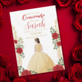 スクリプモダントスタイリッシュシック金ゴールドフローラ誕生日 招待状