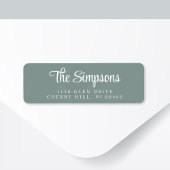 スクリプモダントスタイリッシュセージ緑差出人住所 ラベル