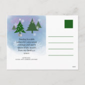 スクリプモダントスタイリッシュ雪だるま雪片クリスマス シーズンポストカード (裏面)