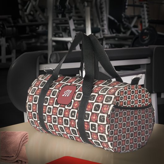スクリプモダントスタイリッシュ黒赤 ダッフルバッグ