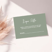 スクリプモダントセージ緑の赤ちゃんシャワーおむつラッフル エンクロージャーカード