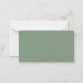 スクリプモダントセージ緑の赤ちゃんシャワーおむつ ノートカード (裏面)