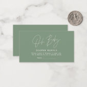 スクリプモダントセージ緑の赤ちゃんシャワーおむつ ノートカード (正面/裏面インサイチュ)