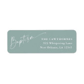 スクリプモダントセージ緑バプテスマ差出人住所 ラベル (正面)