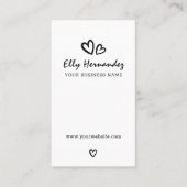 スクリプモダントタイプライターハート黒縦線 名刺 (正面)