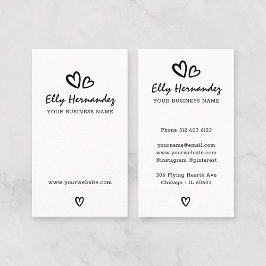 スクリプモダントタイプライターハート黒縦線 名刺