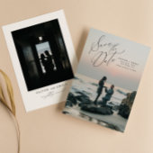 スクリプモダントタイポグラフィウェディング日付の保存 招待状