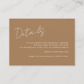 スクリプモダントタイポグラフィテラコッタ結婚の詳細 エンクロージャーカード (正面)