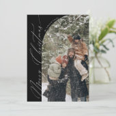 スクリプモダントタイポグラフィハーフアーチフォトクリスマス シーズンカード (スタンド正面)