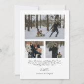 スクリプモダントタイポグラフィハーフアーチフォトクリスマス シーズンカード (裏面)