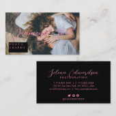 スクリプモダントタイポグラフィモノクロ写真 名刺 (正面/裏面)