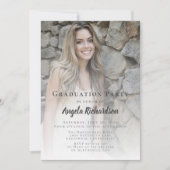 スクリプモダントタイポグラフィ卒業写真パーティー 招待状 (正面)