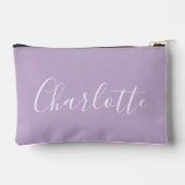 スクリプモダントタイポグラフィ名シンプルOrchid Purple アクセサリーポーチ (裏面)