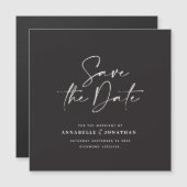 スクリプモダントタイポグラフィ結婚式の日付を保存 (正面/裏面)