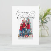 スクリプモダントタイポグラフィ1写真クリスマス シーズンカード (スタンド正面)