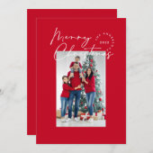 スクリプモダントタイポグラフィ1 photo Christmas Holiday シーズンカード (正面/裏面)