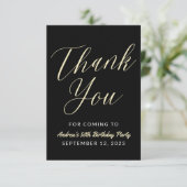 スクリプモダントタイポグラフィHello Fiftyブラック金ゴールド サンキューカード (スタンド正面)