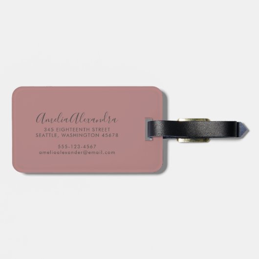 スクリプモダントダスティバラグレイカスタムボホシック ラゲッジタグ (裏面横)