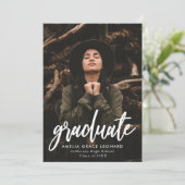 スクリプモダントティール（緑がかった色）グリーンフォト卒業パーティー 招待状 (スタンド正面)