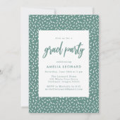 スクリプモダントティール（緑がかった色）グリーンフォト卒業パーティー 招待状 (裏面)