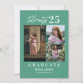 スクリプモダントティール（緑がかった色）3 Photo Collage卒業 案内状 (正面)