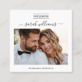 スクリプモダントトレンディータイポグラフィ写真家 スクエア名刺 (正面)