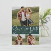 スクリプモダントトレンディー3枚フォトグリーン セーブザデート (スタンド正面)