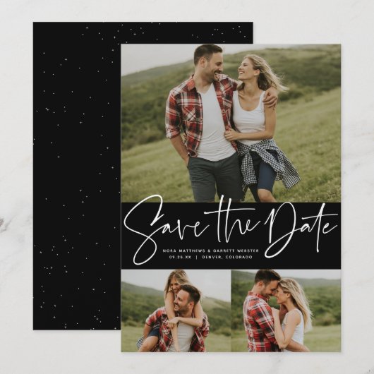 スクリプモダントトレンディー3枚 セーブザデート (正面/裏面)