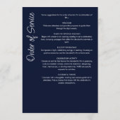 スクリプモダントネイビーブルー&ホワイト葬儀/メモリアル プログラム (裏面)