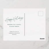 スクリプモダントハッピーホリデイズビジネスバラ金ゴールド 箔シーズンポストカード (裏面)