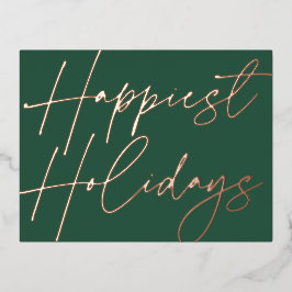 スクリプモダントハッピーホリデイズビジネスバラ金ゴールド 箔シーズンポストカード