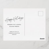 スクリプモダントハッピーホリデイズビジネスバラ金ゴールド 箔シーズンポストカード (裏面)