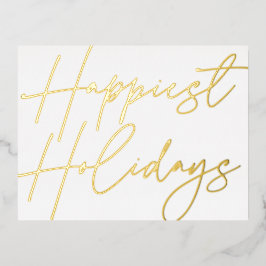 スクリプモダントハッピーホリデイズビジネス金ゴールド 箔シーズンポストカード