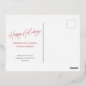 スクリプモダントハッピーホリデイズビジネス金ゴールド 箔シーズンポストカード (裏面)