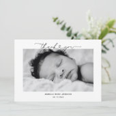 スクリプモダントハートありがとうベビー写真誕生 案内状 (スタンド正面)