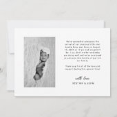 スクリプモダントハートありがとうベビー写真誕生 案内状 (裏面)