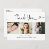 スクリプモダントハートのコラージュベビー感謝していユー ポストカード (正面/裏面)