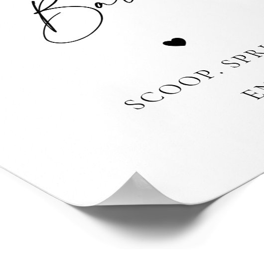 スクリプモダントハートシックポップコーンバー結婚のサイン ポスター (角)