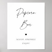 スクリプモダントハートシックポップコーンバー結婚のサイン ポスター (正面)