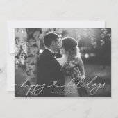 スクリプモダントハートハッピーホリデーズワンフォト シーズンカード (正面)