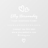 スクリプモダントハートロゴホワイトビジネスストアフロント ウィンドウサイン (シート)