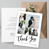 スクリプモダントハート結婚の写真コラージュ サンキューカード